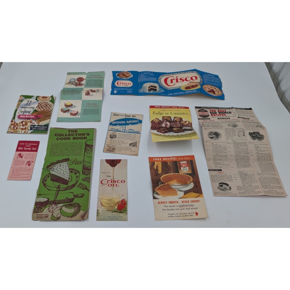 Vintage Recipe Cookbook Booklets & Cards Desserts Baking Advertising Mid Century